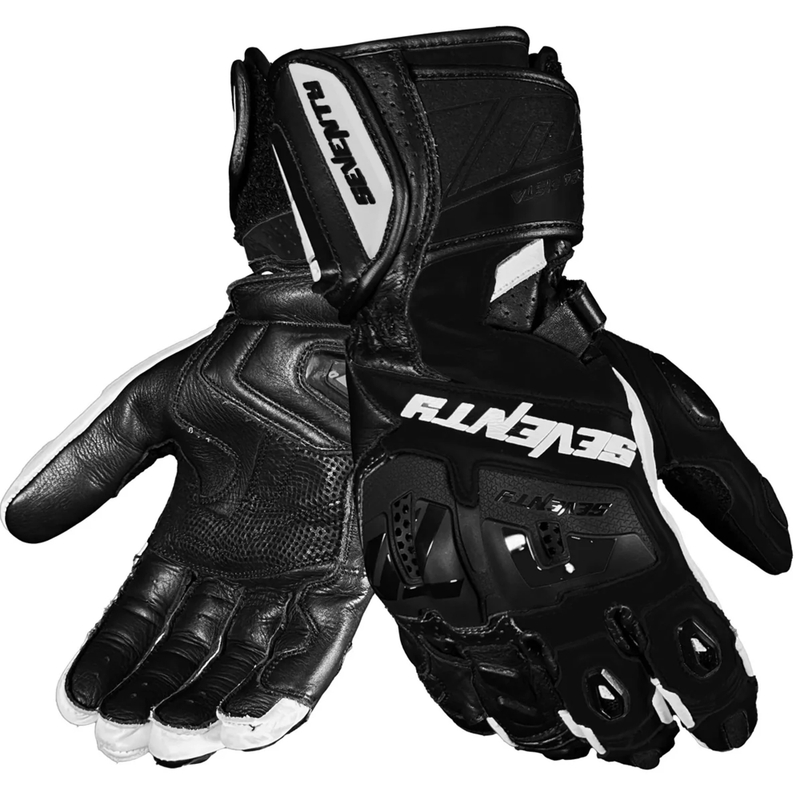 Seventy Degrees SD-R24 Pista Motorradhandschuhe schwarz-weiß