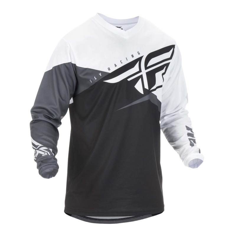 Motocross Trikot FLY Racing F-16 2019 - USA schwarz-weiß-grau Ausverkauf