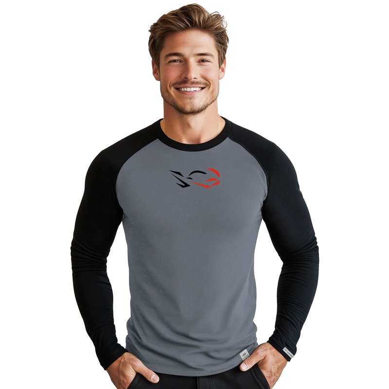 Herren Funktions-T-Shirt nanosilver® Combi Ride grau-schwarz