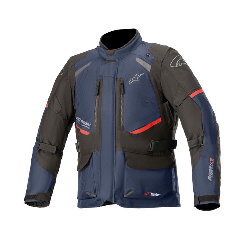 Motorradjacke Alpinestars Andes Drystar Dunkelblau-Schwarz-Rot