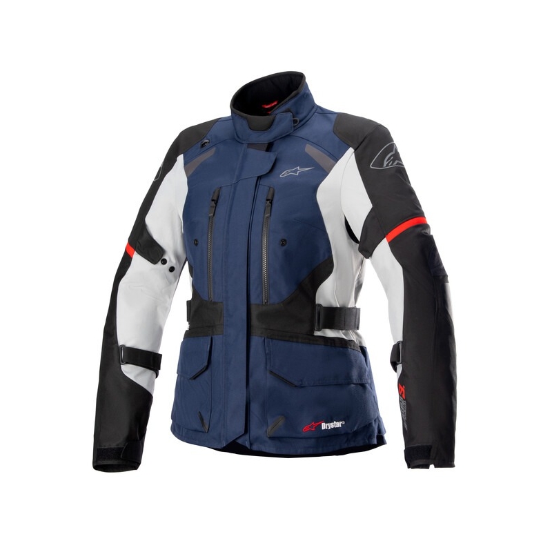 Motorradjacke Alpinestars Stella Andes Drystar Dunkelblau-Schwarz-Hellgrau-Rot Damen