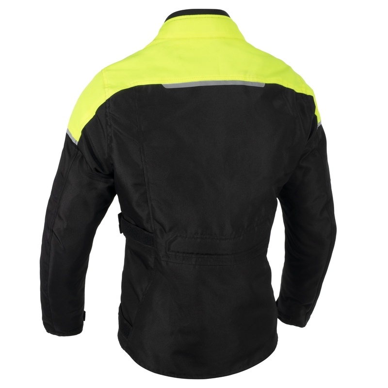 Damen Motorradjacke Oxford Spartan Long WP schwarz-fluo gelb