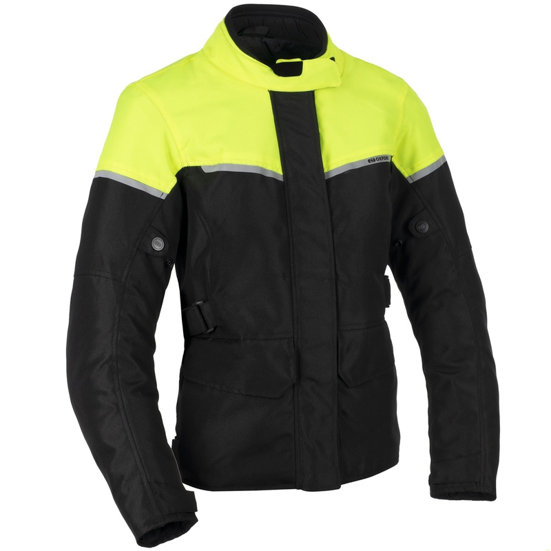 Damen Motorradjacke Oxford Spartan Long WP schwarz-fluo gelb