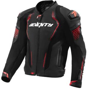 Seventy Degrees SD-JL24 Spoiler Leder Motorradjacke schwarz-rot