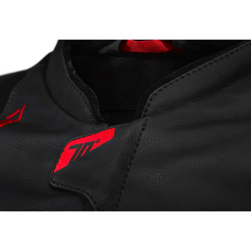 Seventy Degrees SD-JL24 Spoiler Leder Motorradjacke schwarz-rot