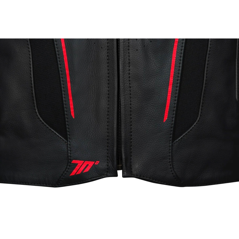 Seventy Degrees SD-JL24 Spoiler Leder Motorradjacke schwarz-rot