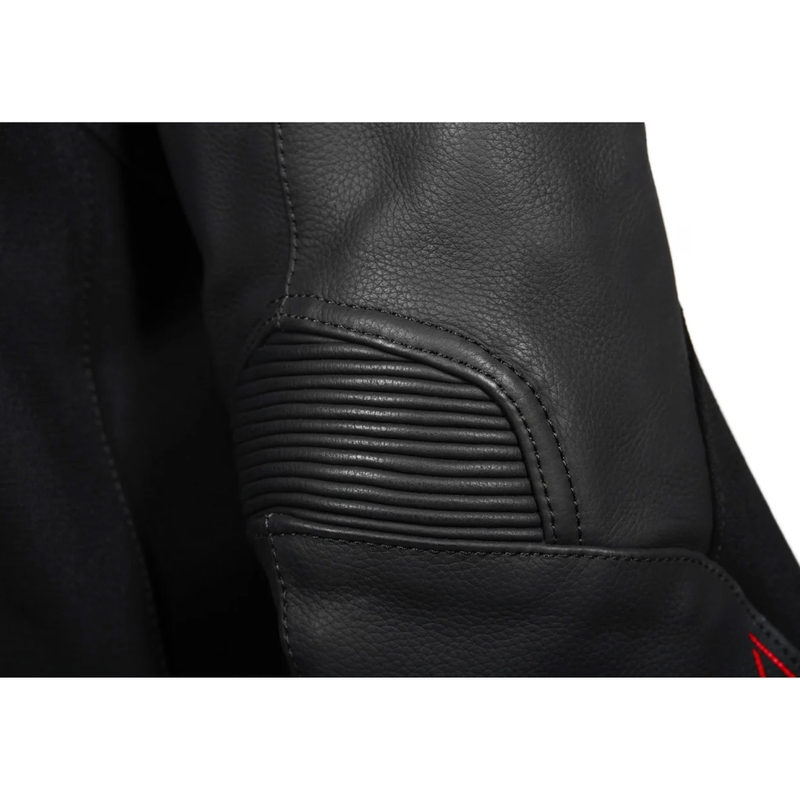 Seventy Degrees SD-JL24 Spoiler Leder Motorradjacke schwarz-rot