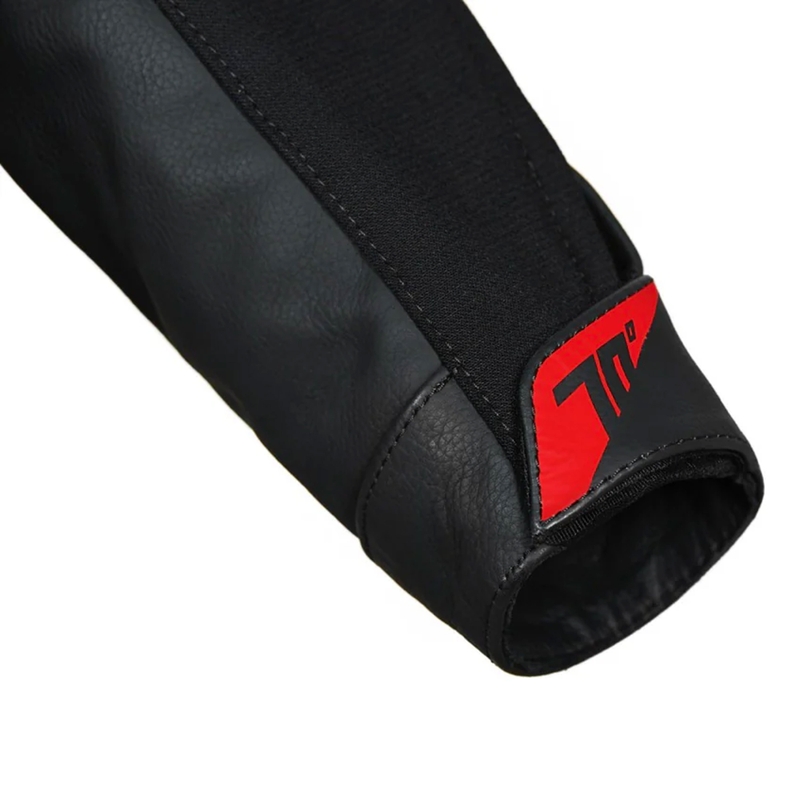 Seventy Degrees SD-JL24 Spoiler Leder Motorradjacke schwarz-rot