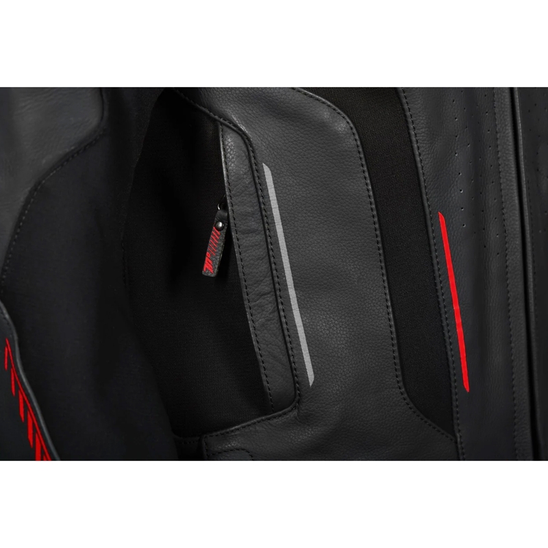 Seventy Degrees SD-JL24 Spoiler Leder Motorradjacke schwarz-rot