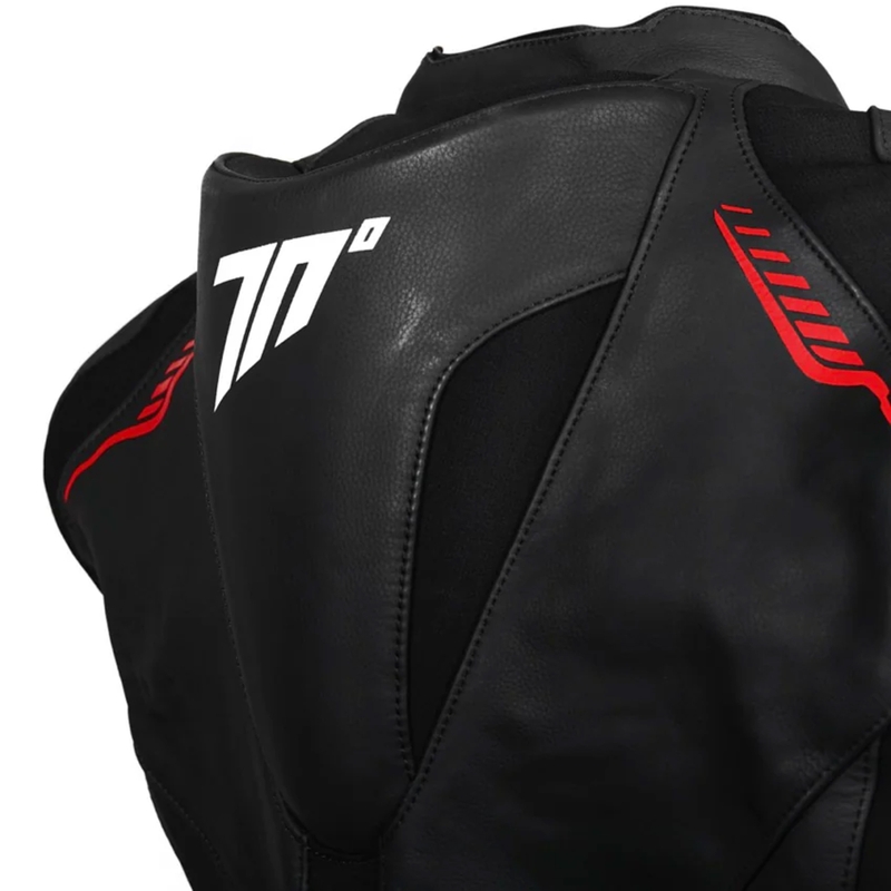Seventy Degrees SD-JL24 Spoiler Leder Motorradjacke schwarz-rot