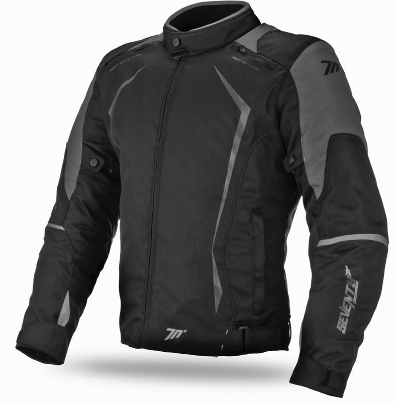 Damen Motorradjacke Seventy Degrees SD-JR49 schwarz-grau