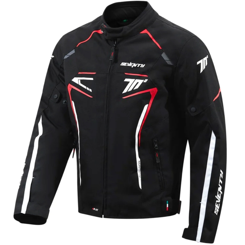 Seventy Degrees SD-JR65 Piston Motorradjacke schwarz-rot-weiß