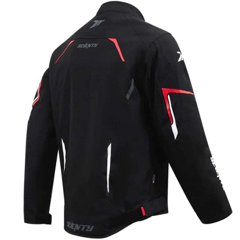 Seventy Degrees SD-JR65 Piston Motorradjacke schwarz-rot-weiß