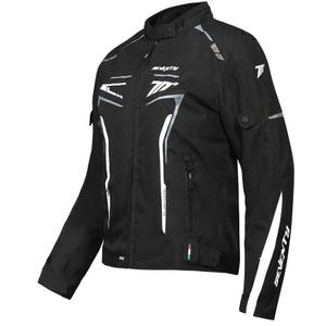 Damen Motorradjacke Seventy Degrees SD-JR67 Piston schwarz-grau-weiß