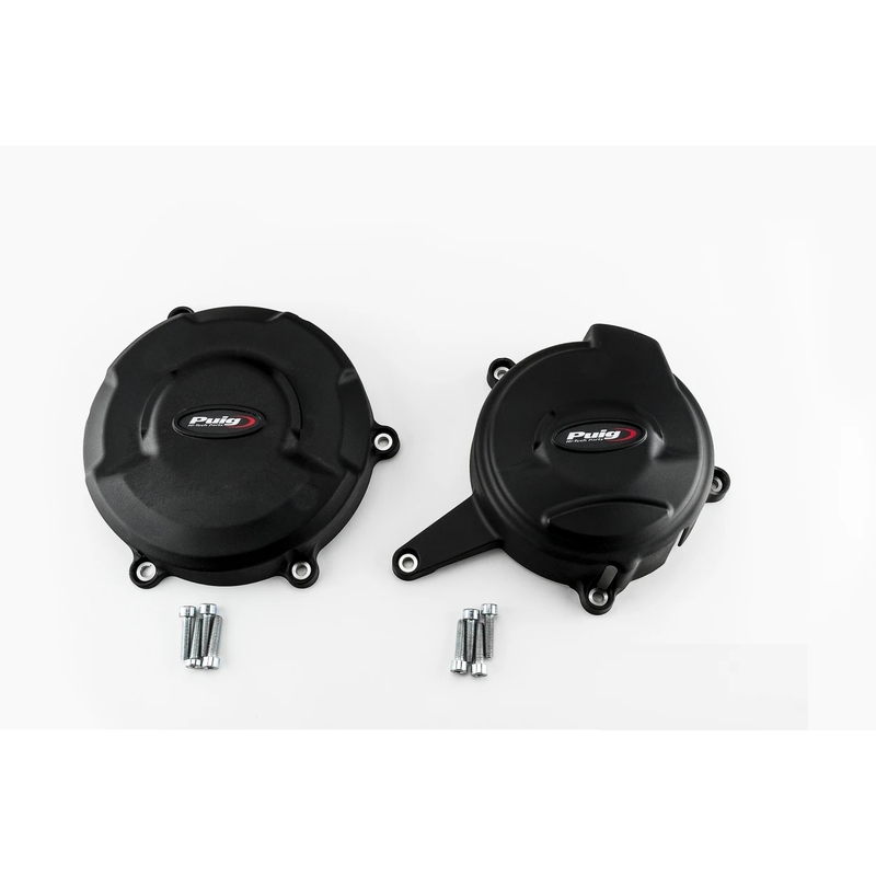 Engine covers PUIG Track for Championship schwarz included 2 covers