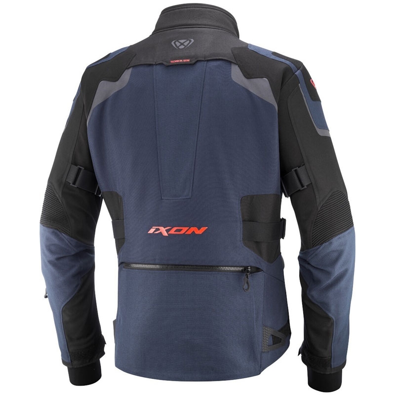 IXON Odin Motorradjacke blau-schwarz-neonrot