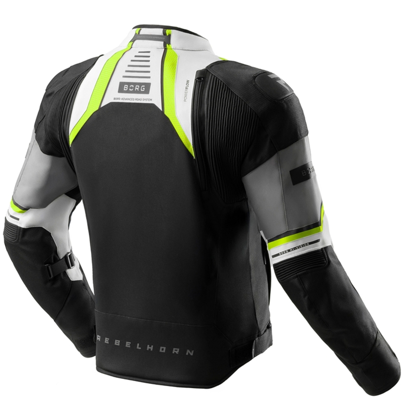 Rebelhorn Borg II Motorradjacke schwarz-grau-fluogelb