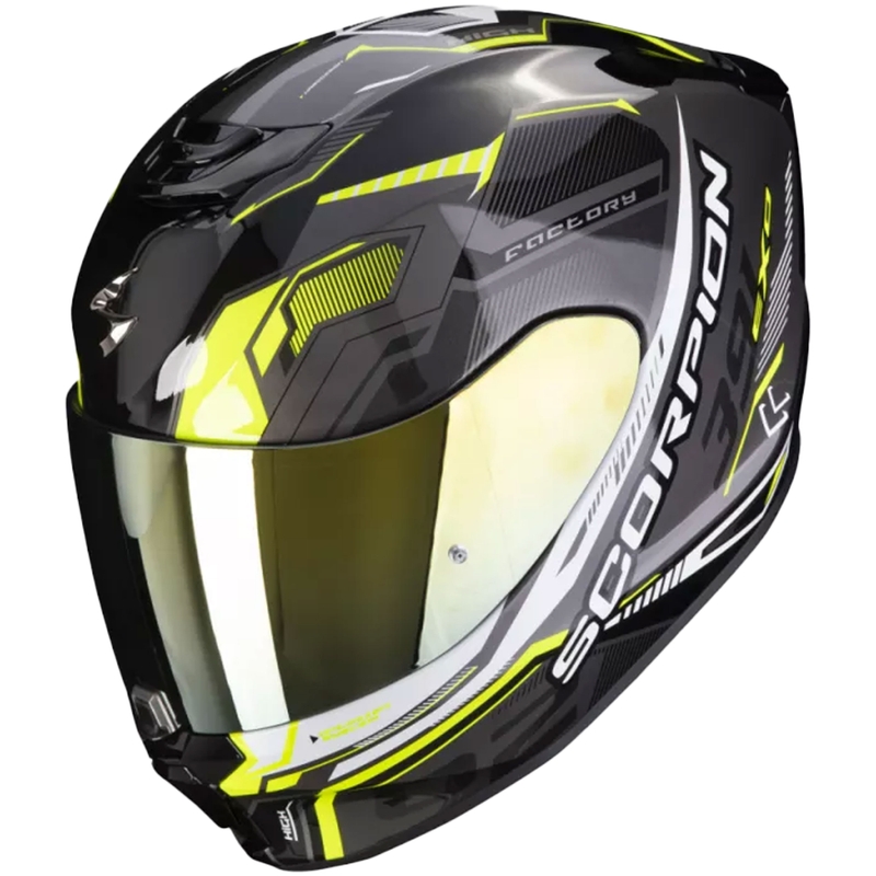 Integral Motorradhelm Scorpion EXO-391 Haut schwarz-silber-neongelb Ausverkauf