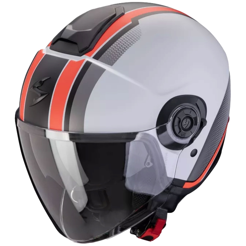 Offener Motorradhelm Scorpion CORPION EXO-CITY II VEL matt grau-rot