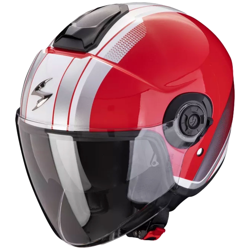 Offener Motorradhelm Scorpion EXO-CITY II VEL rot-weiß Ausverkauf