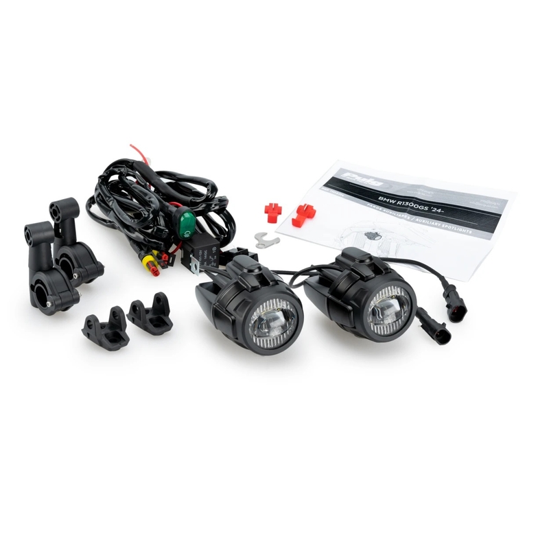Zusatzscheinwerfer PUIG BEAM schwarz set with accessories, homologated