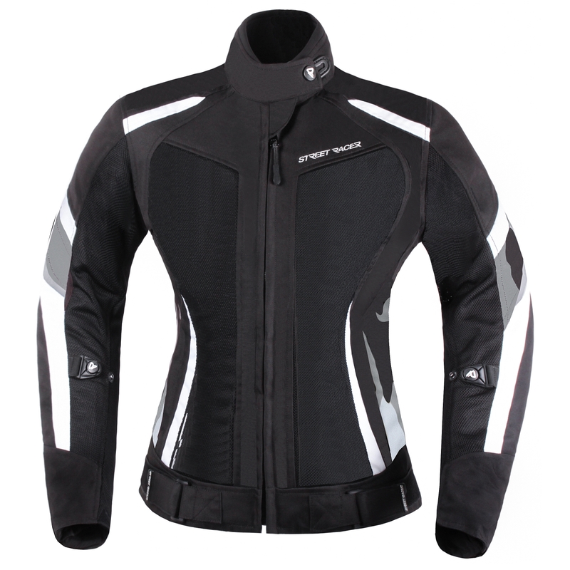 Street Racer Elite Motorradjacke für Frauen in Schwarz und Weiß Ausverkauf