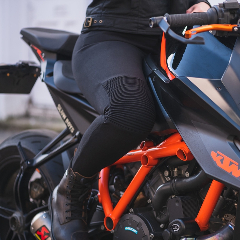 Damen Motorradleggings Oxford Super Moto schwarz