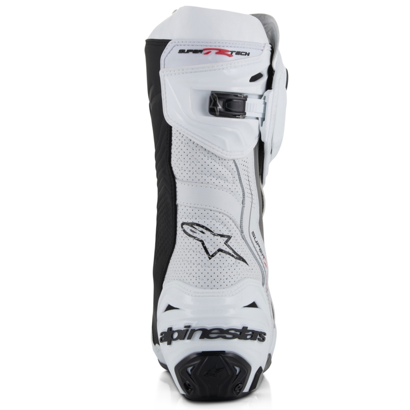 Motorradstiefel Alpinestars Supertech R Vented Weiß-Hellgrau-Schwarz