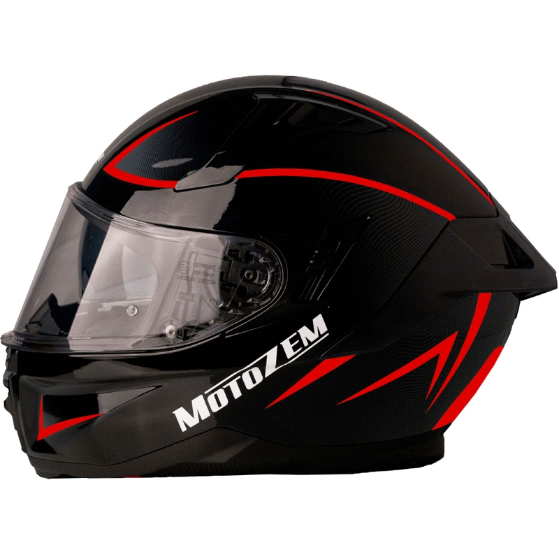 Motozem Guardian Integralhelm Motorrad Schwarz-Rot - II. Qualität
