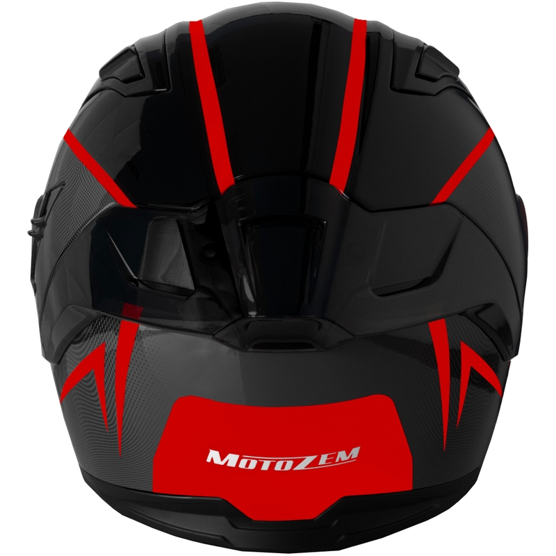 Motozem Guardian Integralhelm Motorrad Schwarz-Rot - II. Qualität
