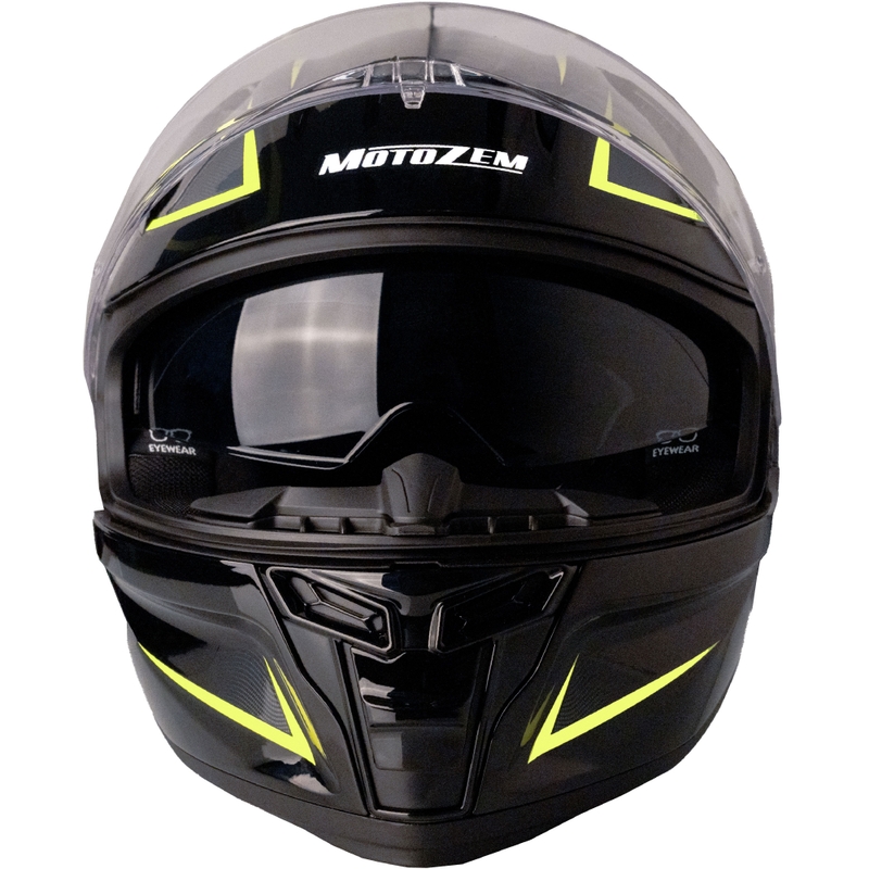 MotoZem Guardian Integralhelm Motorrad Schwarz-Gelb - II. Qualität