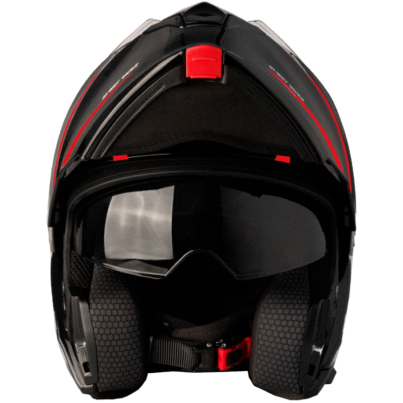 Klappbarer Motorradhelm Street Racer Fury schwarz-rot - II. Qualität