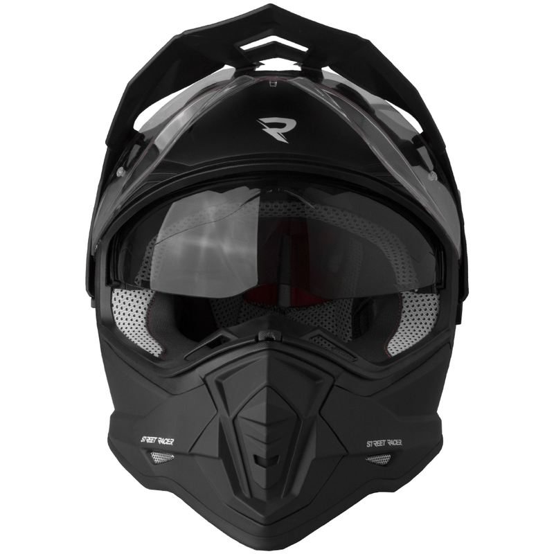 Enduro-Motorradhelm Street Racer Ignite mattschwarz - II. Qualität