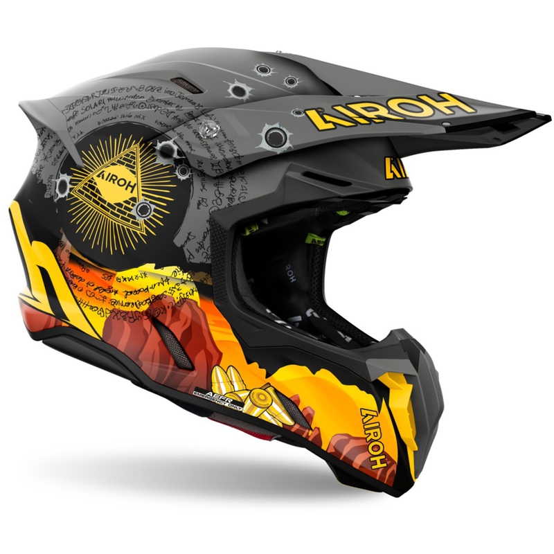 Airoh Twist 3 Adventure Motocrosshelm grau-gelb