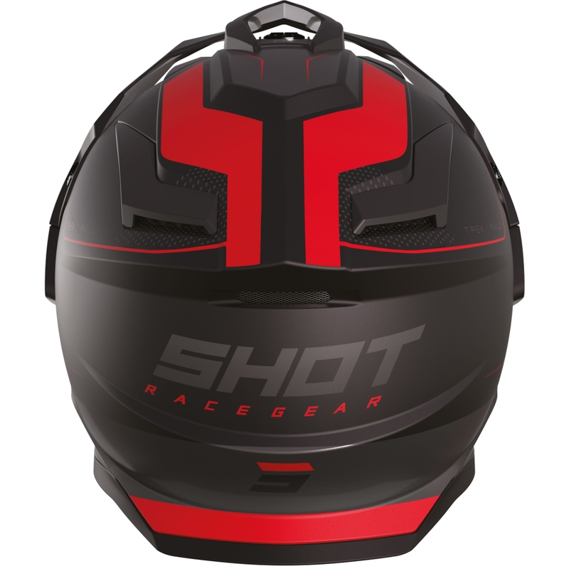 Enduro-Motorradhelm Shot Trek Rally matt schwarz-rot