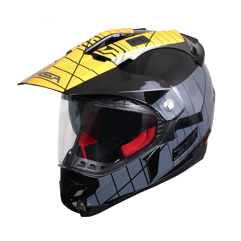 Endurohelm mit Sonnenblende RSA MX-01 schwarz/grau/gelb - Qualität II