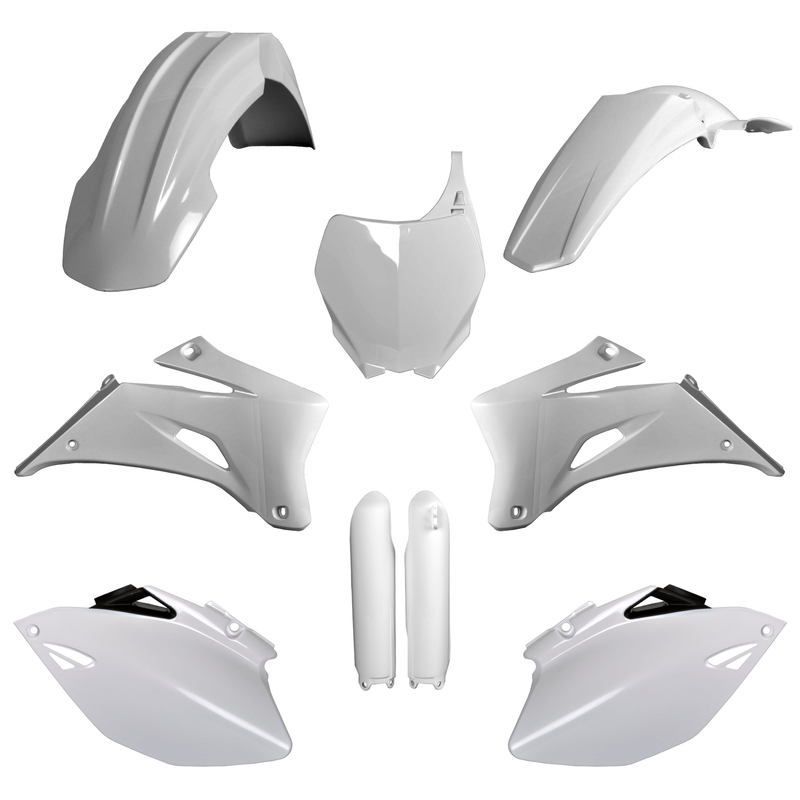 Satz Kunststoffteile POLISPORT weiß für YAMAHA YZ 250 F 2008-2009, YAMAHA YZ 450 F 2008-2009