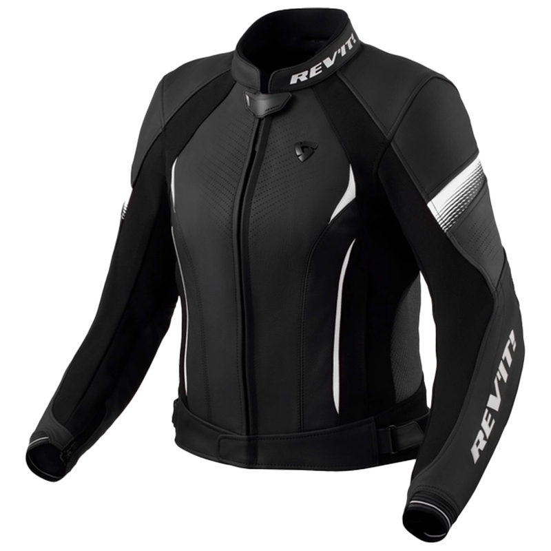 Damen Revit Xena 4 schwarz-weiße Lederjacke