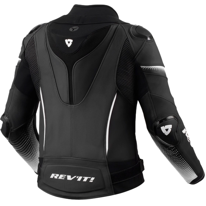 Revit Xena 4 Pro Damen Motorradjacke aus schwarzem und weißem Leder