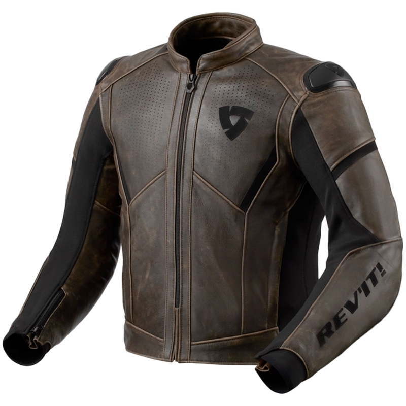 Revit Parallax Leder-Motorradjacke braun