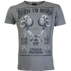 Yakuza Premium Rude and Rough Born to Burn T-Shirt - Los Angeles grau