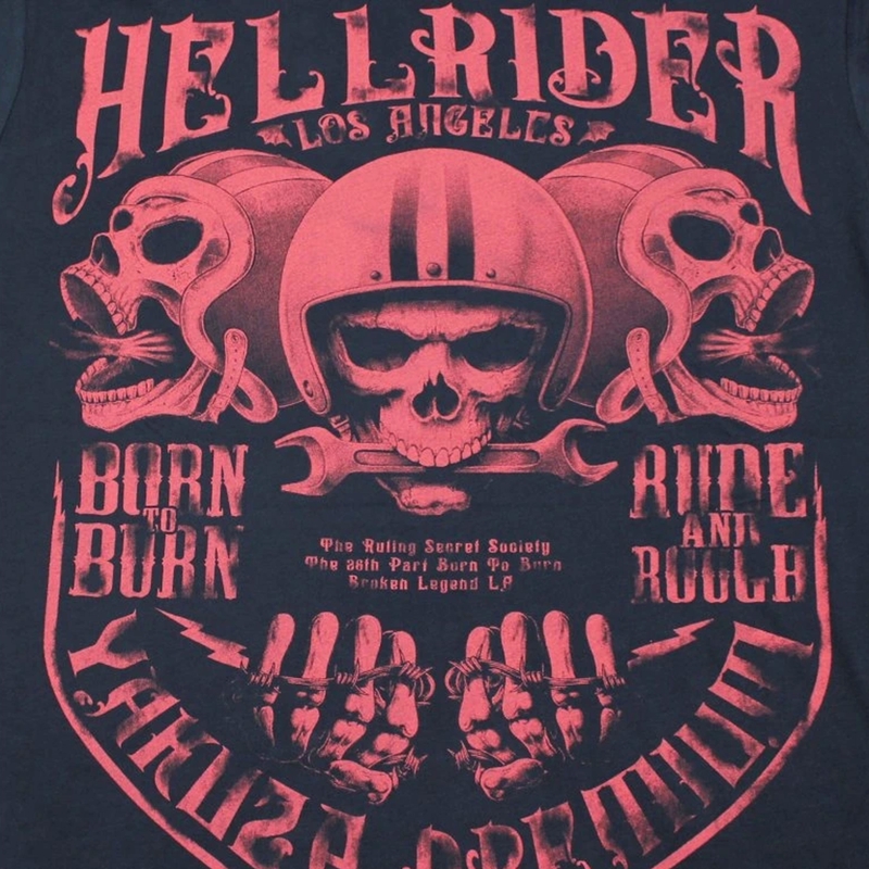 Yakuza Premium Hell Rider T-Shirt - Born to Burn dunkelblau