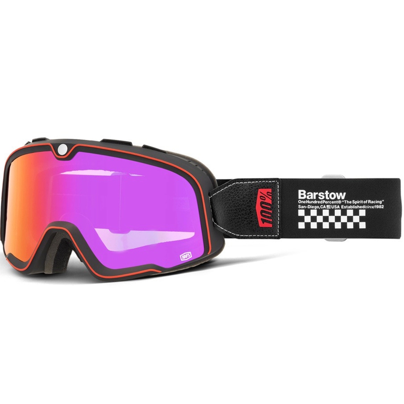 100% Barstow Erban Motocross-Brille mit rotem Plexiglas