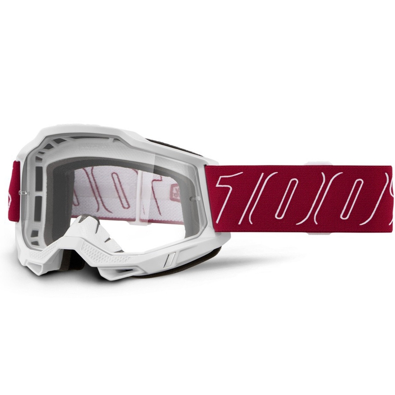 100% Accuri 2 Redline Motocrossbrille mit klarem Plexiglas