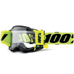 Motocrossbrille 100% Accuri 2 Forecast fluo gelb mit klarem Plexiglas