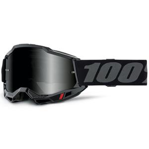 Motocrossbrille 100% Accuri 2 Sandschwarz mit geräuchertem Plexiglas