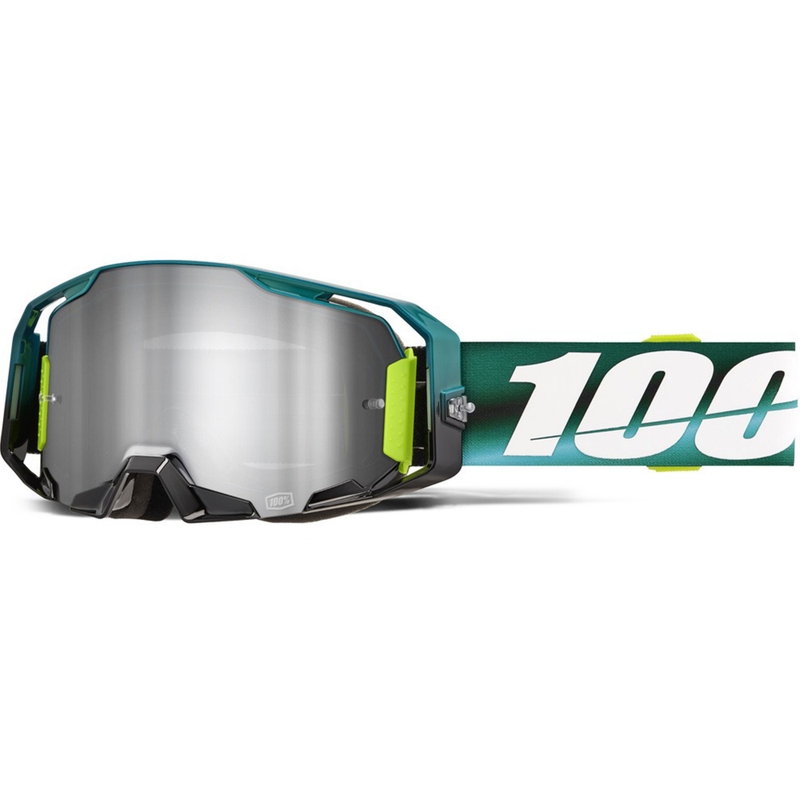100% ARmatic Polarity Motocross-Brille mit silbernem Plexiglas