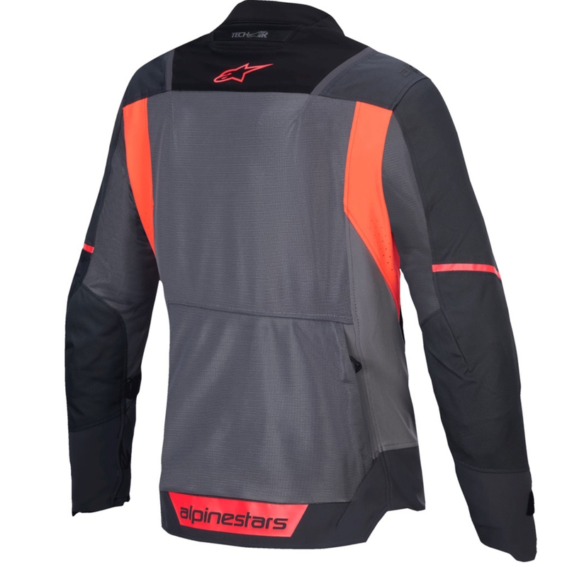 Alpinestars Stella ST-2 Air Damen Motorradjacke grau-dunkelgrau-fluokoralle