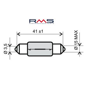 Žárovka RMS 6V 15W, T15X42 S8.5 bílá