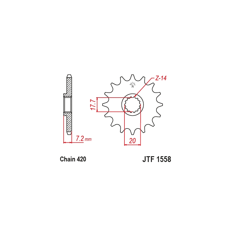 Ritzel JT 14T, 420